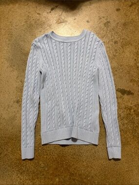 Tommy Hilfiger Light Blue Cable Crewneck Sweater